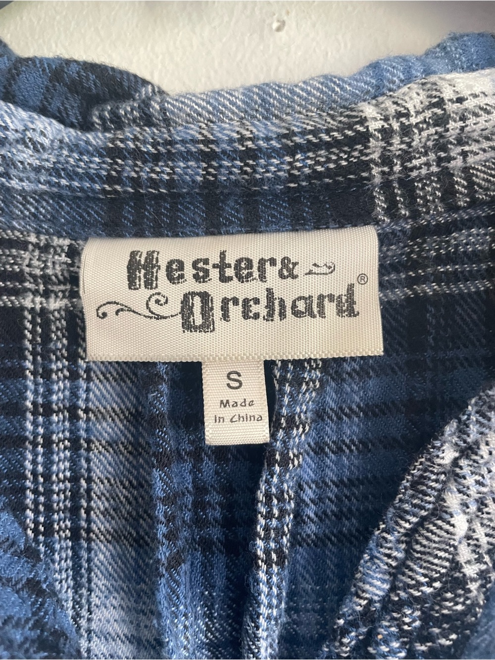 Hester & Orchard Blue White Plaid Button Up Shirt Roll Tab Long Sleeve Shirt Top - Picture 5 of 7